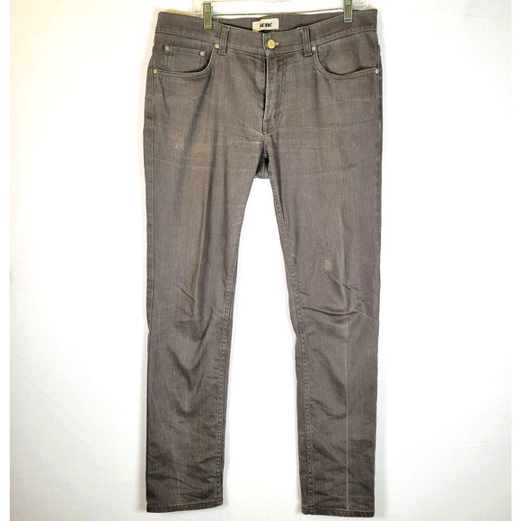 Acne Mens Ace Nelson Khaki Jeans Size 34 Green Mid Rise Straight Quiet Luxury
